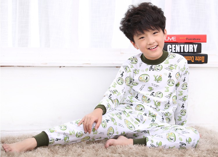 Bộ đồ trẻ em Qiuyi Qiuku trong bộ đồ lót bé trai bằng vải cotton cho bé trai và bé gái mặc áo cổ cao bằng vải cotton áo trẻ em