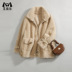 Emer Winter Outfit New Sheep Cut Velvet Fur tích hợp dọc lông cừu ngắn Grain Coat AW 