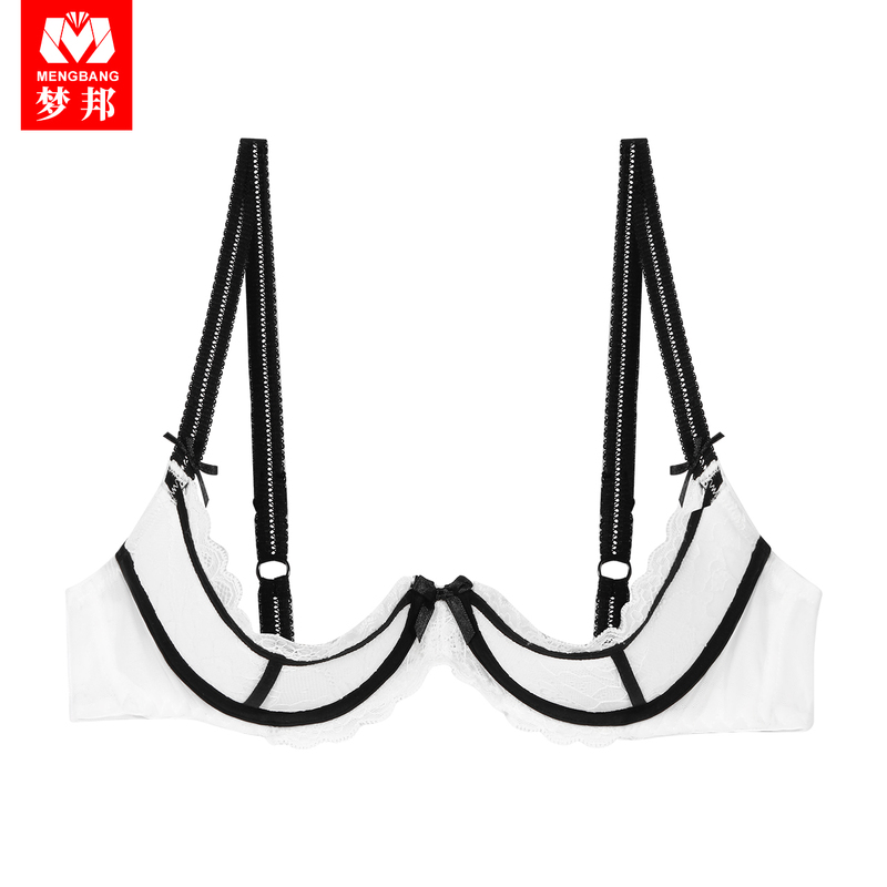 Sexy Push-Up Bra, Small Bra That Enhances Cleavage, Half-Cup 1/4 Hollow Design, Anti-Sagging