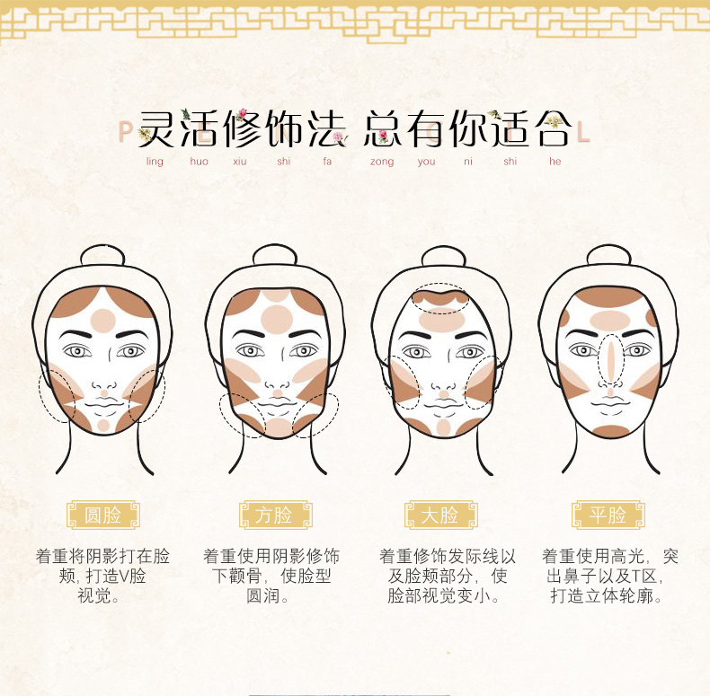 草花 Sử dụng kép hai đầu năng lực sửa chữa ánh sáng sửa chữa khuôn mặt bóng mũi mũi bóng tối bột nữ mới bắt đầu nằm ngòi bút bắt sáng mac