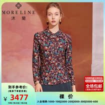 European and American printed shirts womens body Mulan spring dress Long sleeves Broken Flowers Lining for the Han version of the Antique Harbor Taste Blouse