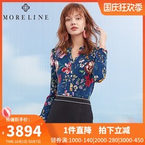 Mulan shirt women long sleeve printing Spring and Autumn slim top Korean temperament retro shirt Joker base shirt