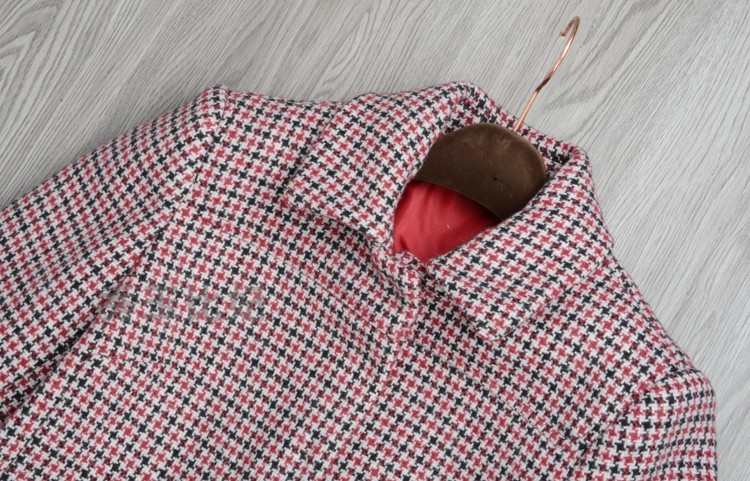Ngực nặng khuyến nghị 18 mùa đông dày hai mặt len ​​houndstooth mỏng phần dài áo khoác len nữ áo bomber nữ