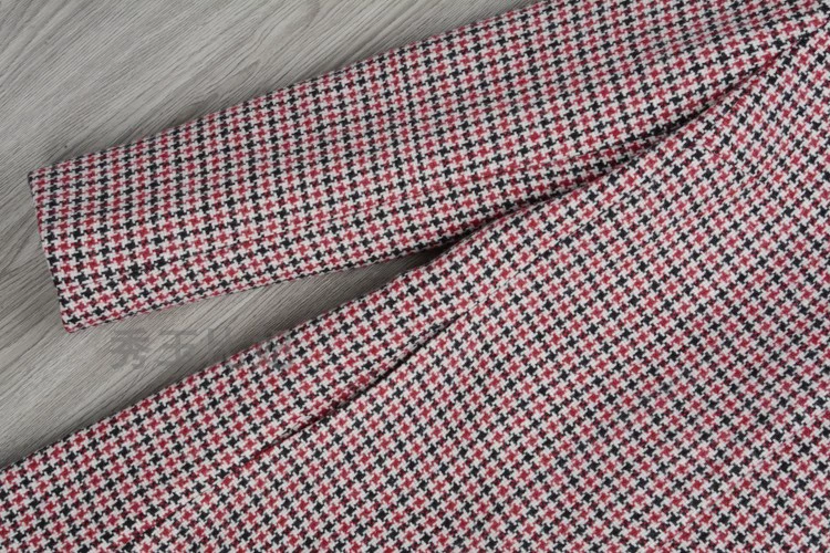 Ngực nặng khuyến nghị 18 mùa đông dày hai mặt len ​​houndstooth mỏng phần dài áo khoác len nữ