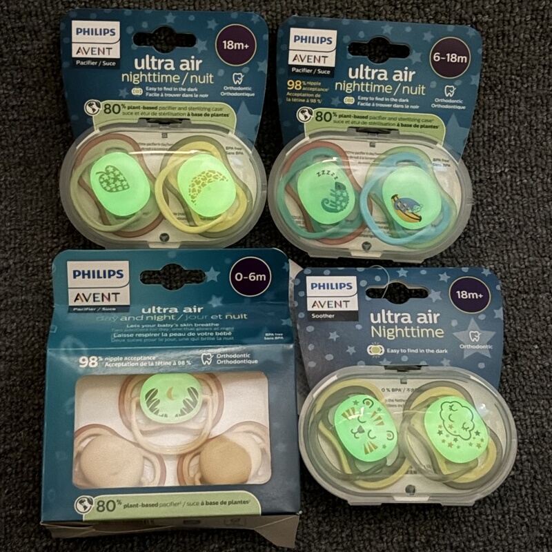 Glowing Aven/ Avent Pacifier Macaron Six-Hole Baby Pacifier 0-6-18 Months Ultra-Soft Silicone 1 Year and Above