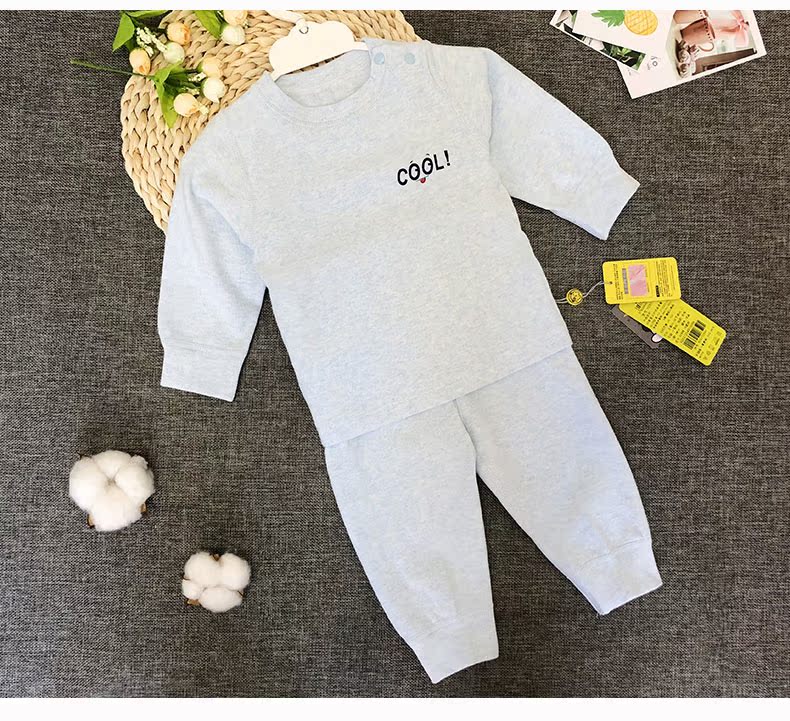 Ha Miqi mùa thu và mùa đông mới cho bé bộ đồ lót cotton cho bé sơ sinh đồ ngủ chạm đáy áo bé trai và bé gái mùa thu bộ cotton thu đông bé gái