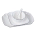 Ins đơn giản Bắc Âu hộ gia đình Nhật Bản gốm đen dòng bộ đồ ăn xương Trung Quốc bát vuông bát đĩa miễn phí phù hợp sáng tạo - Đồ ăn tối đĩa sứ trắng Đồ ăn tối