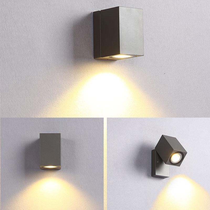 LED simple elegant black outdoor square wall lamp villa modern balcony door post hotel exterior wall lamp waterproof spotlights