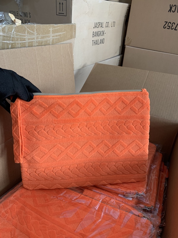 Export Counter Orange Embossed Waterproof Cosmetic Bag Clutch Bag Storage Bag Wrist Bag