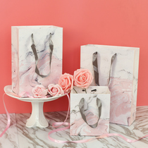 (1 yuan clearance) New ins Wind gift bag exquisite pink marble hand bag for girlfriend girlfriend packaging
