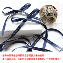 ins Wind English blue ribbon tie bouquet gift box ribbon flower bouquet bow ribbon