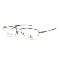 Schlohua Ultra Light Pure Titanium Myopia Spectacle Frame Half Frame Movement 208 Fashion Mens Glasses Brief Silver SP416