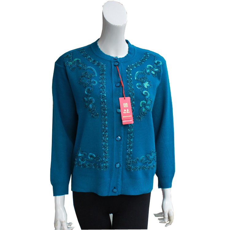 End of the khuyến mãi lớn năm trung niên phụ nữ áo len áo khoác trung niên mùa xuân và mùa thu tấm váy hoa mẹ cardigan