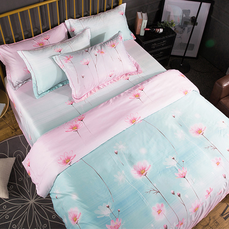 Summer Summer Bifacial Pure silk 4 pieces ice silk summer cool field garden wind bed linen bed bamboo hat 1 8m bedding