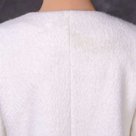 Petifi 2019 new winter clothing original literary retro Chinese style loose white cashmere jacket top Baihe