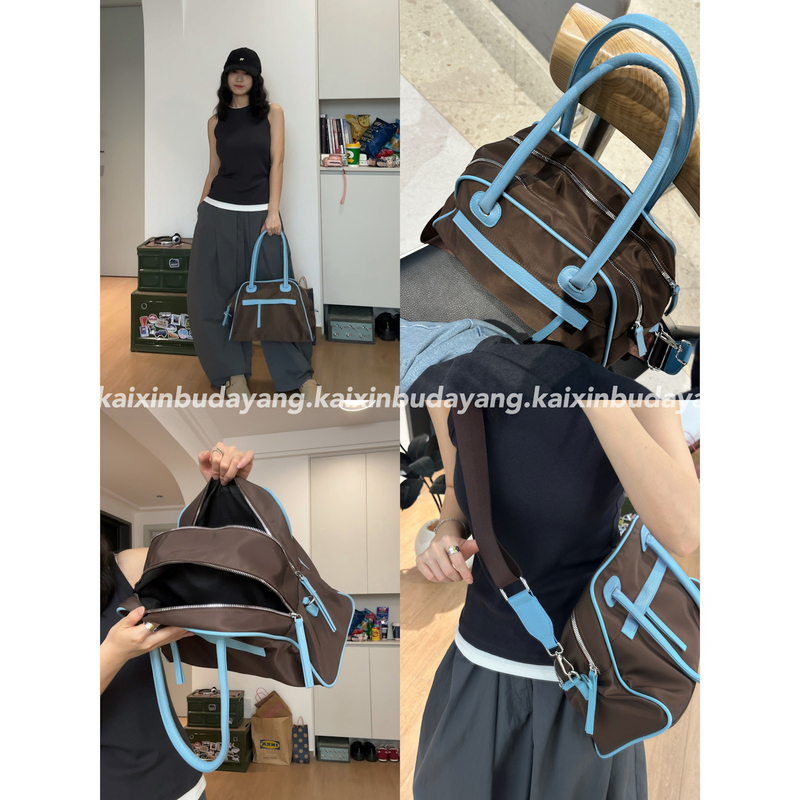 [Happy and Open 24/7] Designed Korean-Style Boston Tote Casual Large-Capacity Wide-Strap Shoulder Crossbody Bag