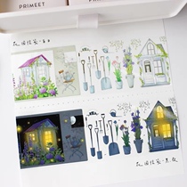 (Handbook tape packaging) Mood Garden Letterhead-Day and Night PET One Cycle 175cm