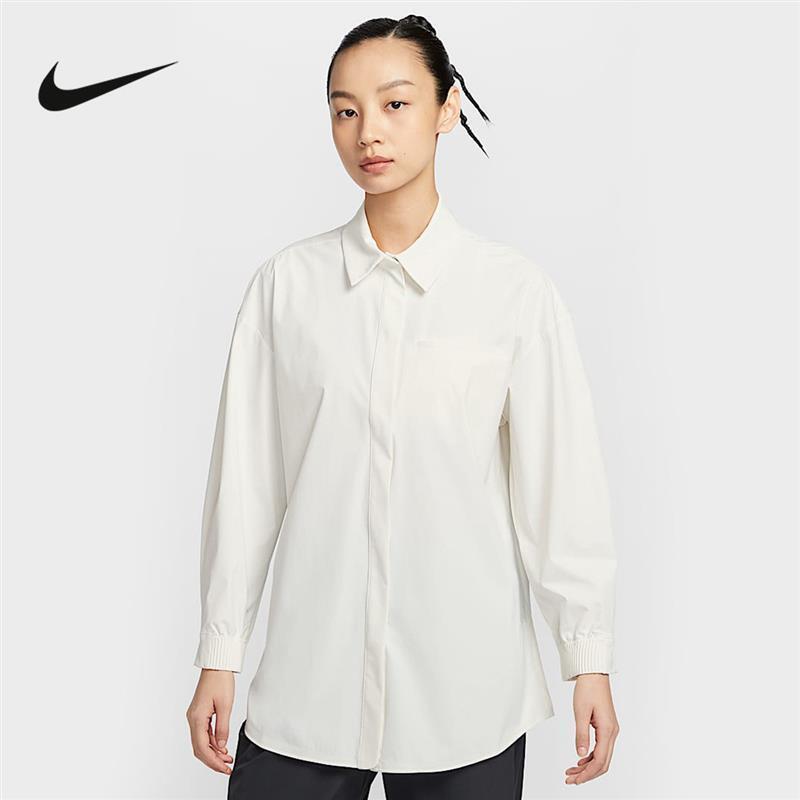 Nike Women's 25 Spring New Quick-Drying Long-Sleeved Sports Jacket Loose Lapel Shirt Hq0237-133 Nike Women's 25 Spring New Quick-Drying Long-Sleeved Sports Jacket Loose Lapel Shirt Hq0237-133