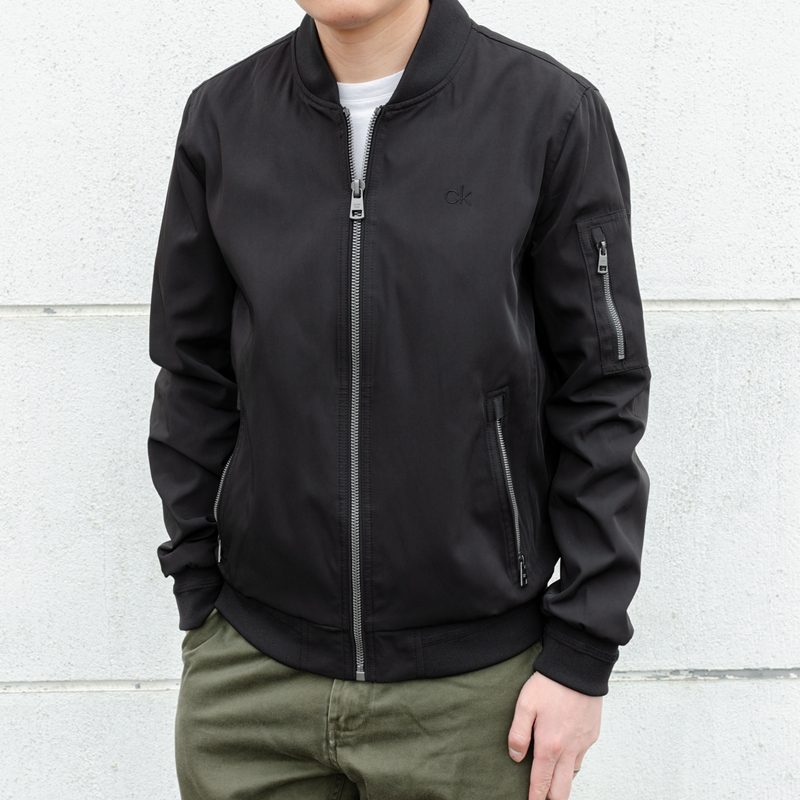 American Calvin Klein Men's Ck Spring and Autumn Casual Baseball Collar Jacket Solid Color Slim Fit Zipper Cardigan Jacket American Calvin Klein Men's Ck Spring and Autumn Casual Baseball Collar Jacket Solid Color Slim Fit Zipper Cardigan Jacket