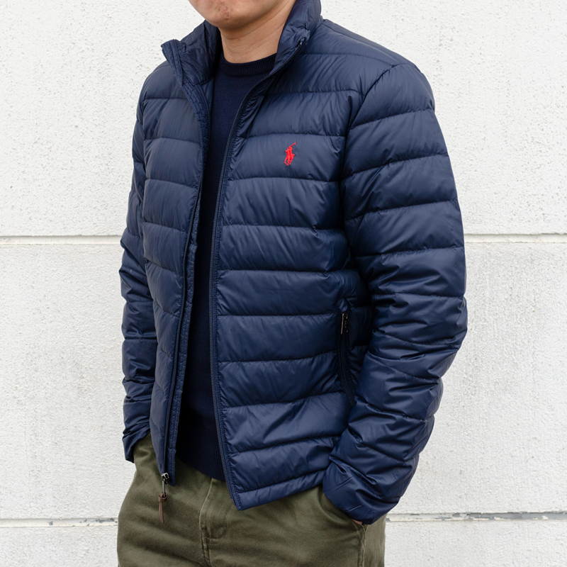 American Polo Ralph Lauren Men's Ralph Lauren Pony Logo Stand-Up Collar down Jacket Lightweight Casual Jacket