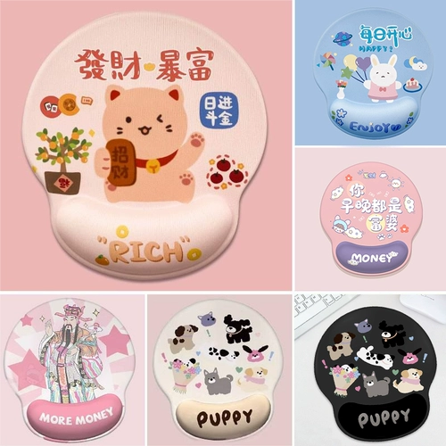 Креативный мультяшный коврик для мыши, защита на запястье, резиновая подставка для клавиатуры, милый офисный коврик для девочек с героями мультфильмов, красивый против теносиновита