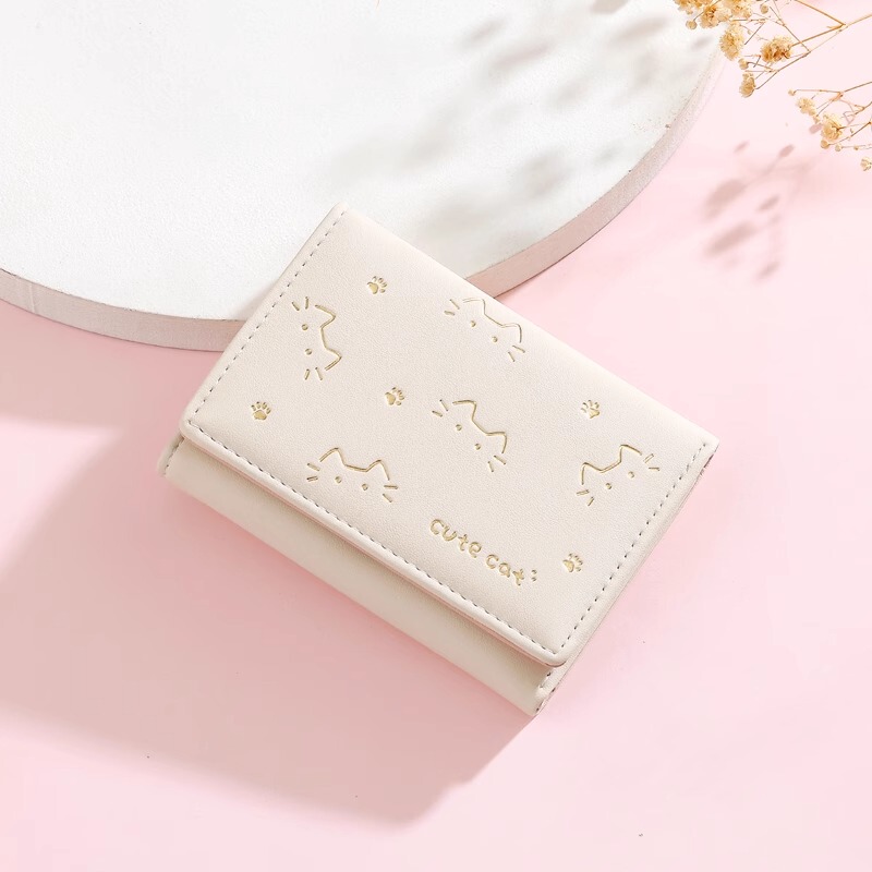 New Short Foldable Small Wallet for Women, Niche Design, Cute Printed Cat Mini Wallet, Coin and Card Holder, Thin New Short Foldable Small Wallet for Women, Niche Design, Cute Printed Cat Mini Wallet, Coin and Card Holder, Thin