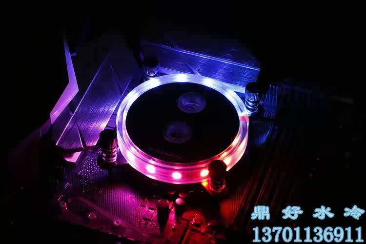 Tripod water cooled Barrow jet type microchannel CPU water cooling head 5VRGB INTEL AMD platform