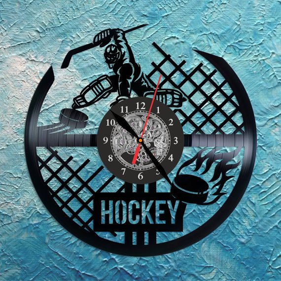 Hockey goalkeeper silent wall clock for hockey supplies