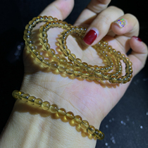 Natural citrine 5MM single circle bracelet natural color small boutique oil gold red material rare color