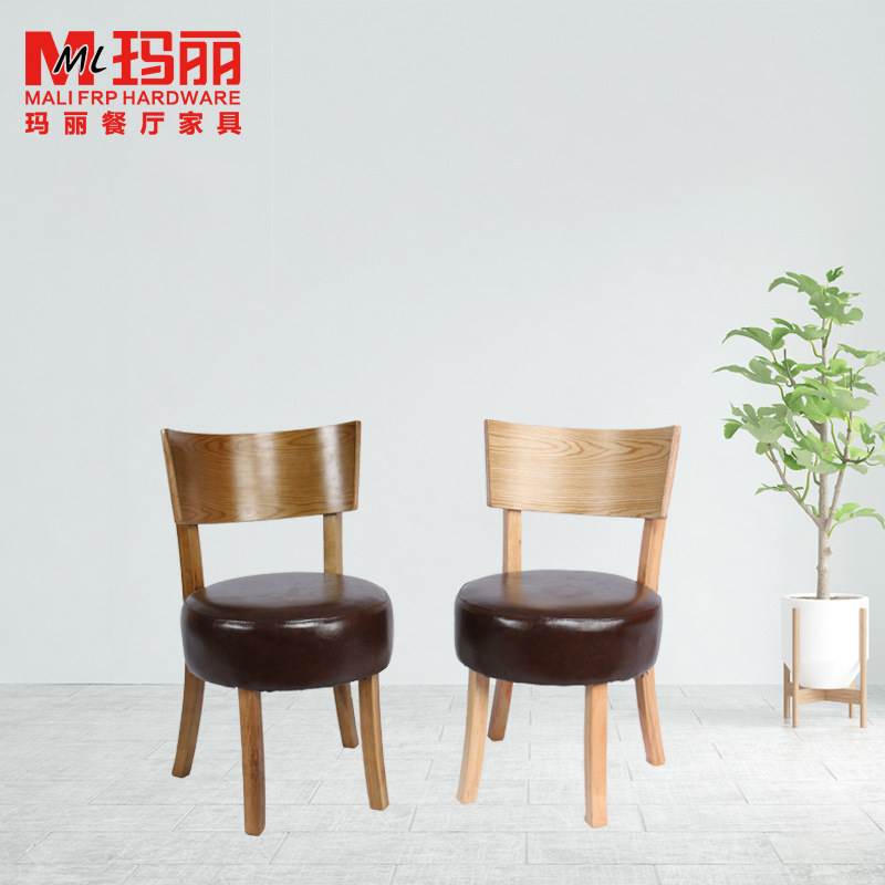 Simple Milk Tea Shop Dessert Shop Solid Wood Chair Leisure Bar Nordic Combination Table and Chair Snack Negotiation Table and Chair Western Restaurant
