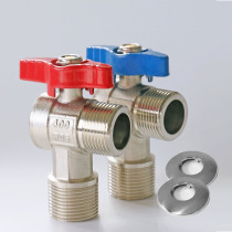 Angle valve full copper large flow boiler valve angle ball valve double outer wire valve 4 points 6 points heating valve drain valve