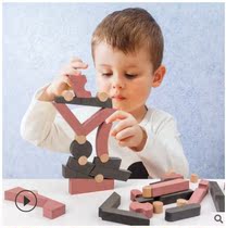 Wooden Children 38 Pieces Free Combinations 100 Variable Balance Building Blocks Toys Parent-child Interaction Early Education Puzzle Tabletop Games