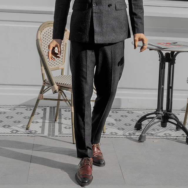 SOARIN British style retro trousers striped trousers ຂອງຜູ້ຊາຍຊາວອັງກິດທຸລະກິດຢ່າງເປັນທາງການ trousers ຊຸດວ່າງຊື່