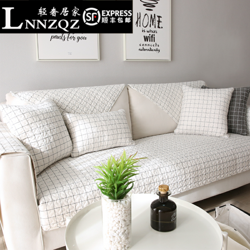 Nordic INS Brief Modern Fashion All-cotton Sofa Mat All Season Universal Non-slip Cloth Art Sofa Cover Backrest Towels 