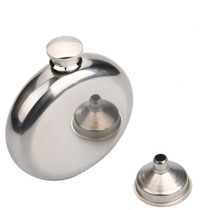 Flask comes with portable mens glossy round portable 5-ounce small funnel 100g stainless steel