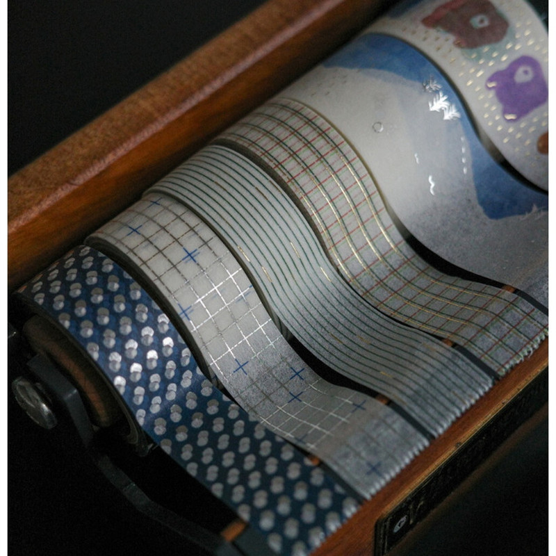 Korean Rolledpaint Christmas Series Paper Tape Plaid Lines Polka Dots Bear Planner Landscape Tape