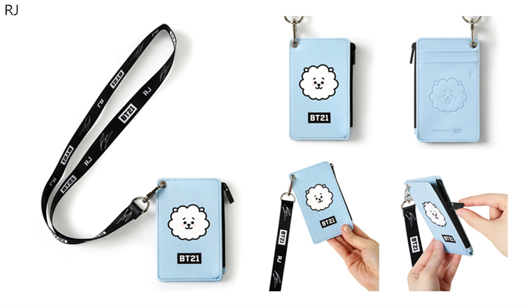 Hàn Quốc độc quyền chính hãng x BT21 nhóm thanh niên chống đạn BTS treo cổ thẻ PU gói chứng chỉ thư mục không ví ví tiền nữ
