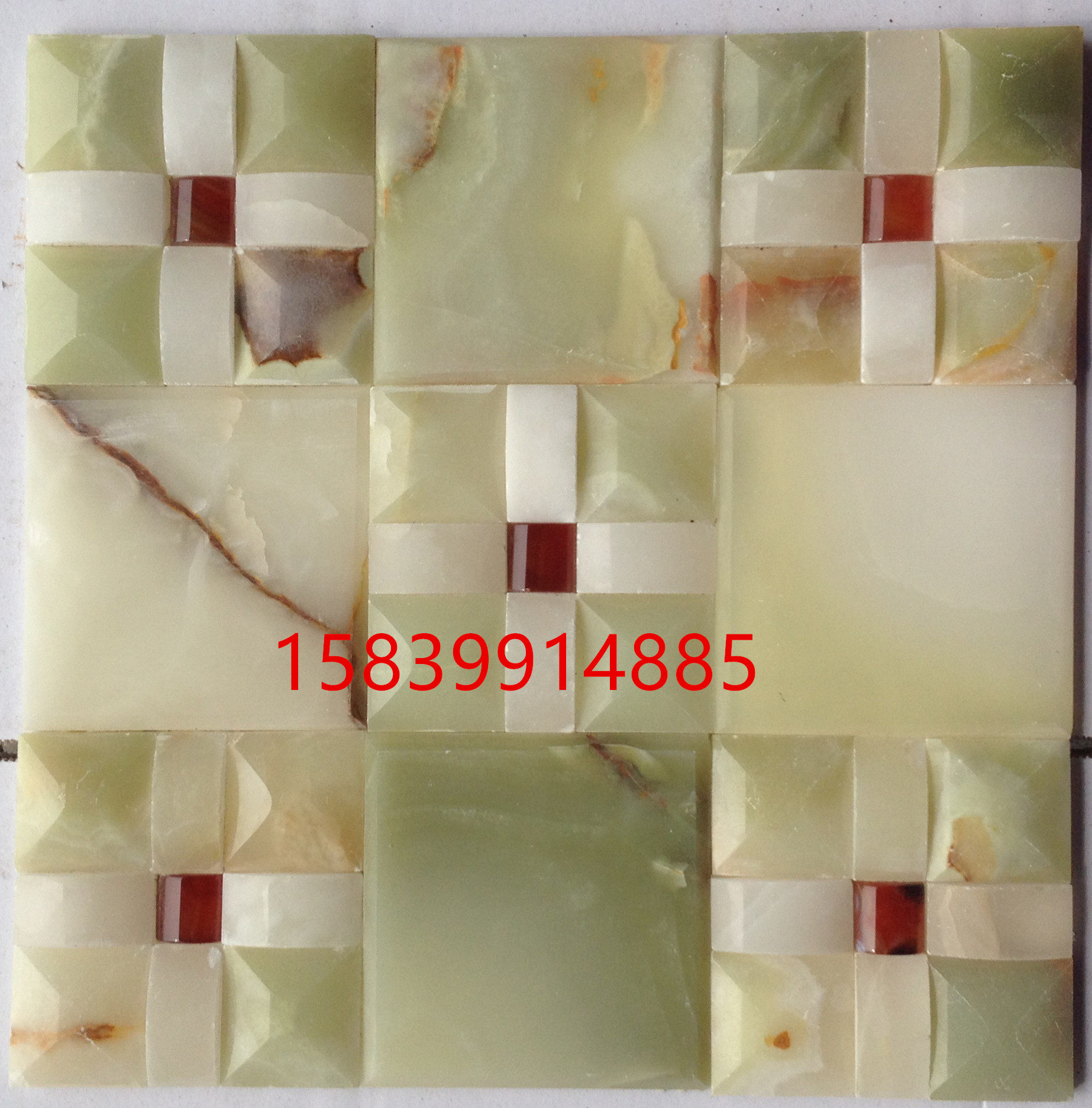 Natural Afghanistan Qingyu stone masayu TV background wall jade small parquet tile upscale furniture decoration