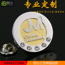 Professional custom-made sandblasted 24K gold badges diamond brooches frosted badges UV laser luminous and other craft commemorative medals
