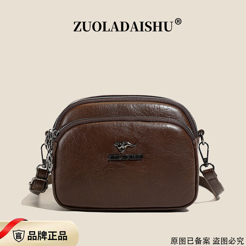 2025 новая темпераментная универсальная сумка-мессенджер на одно плечо с несколькими карманами, модная брендовая женская сумка в западном стиле из мягкой кожи для поездок на работу