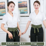 2019 Spa Wellness Club Kỹ thuật viên Stake New Summer beautician Workwear nữ Foot Bath ngắn tay Set