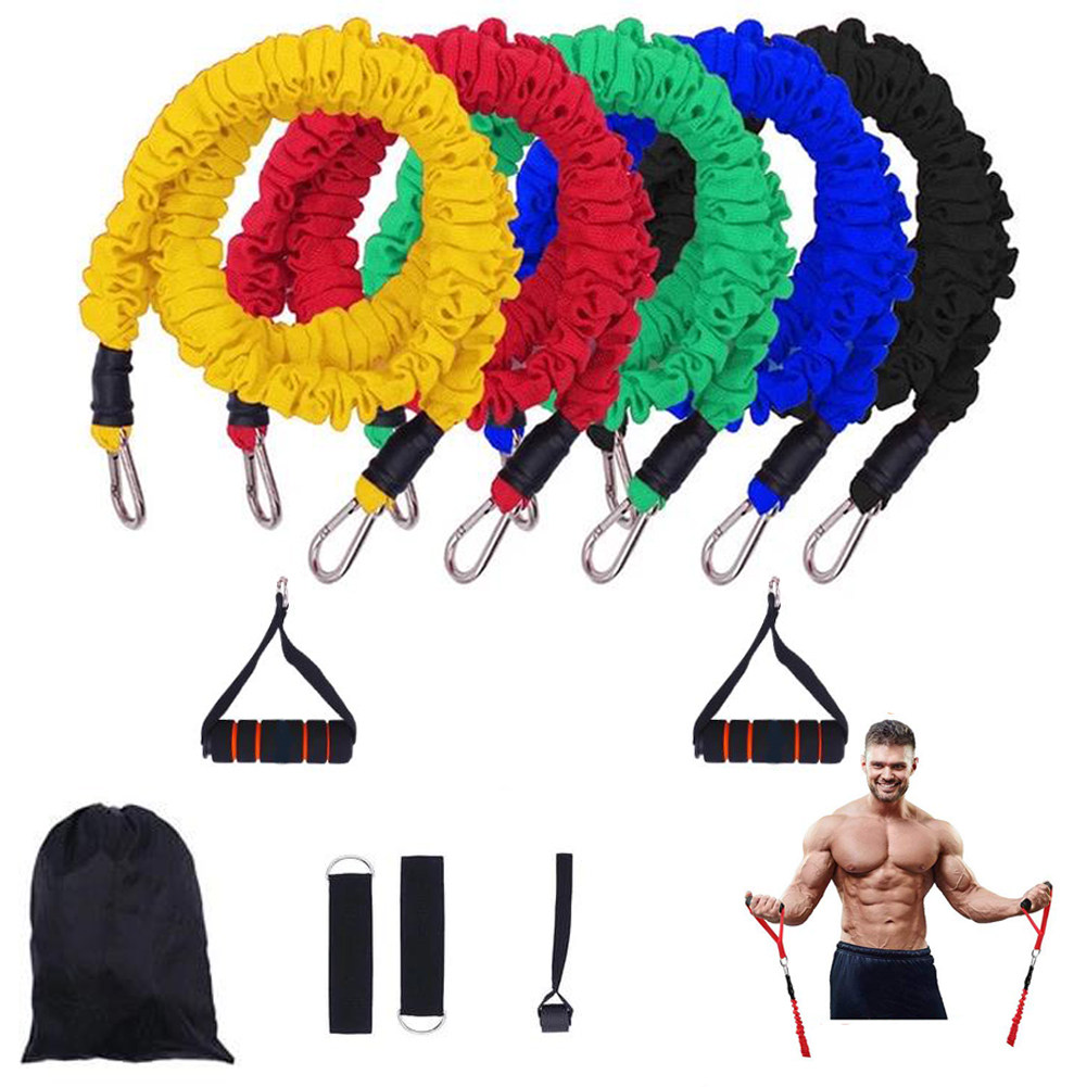 Home Weight Loss Fitness Equipment 11 pieces 100 lbs into human body training strength Rope rope instrumental rubber fascia