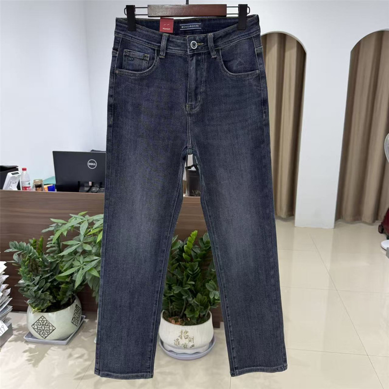 Men's Elastic Straight-Leg Pants, Autumn and Winter New Thick Single-Layer Pants, High-Waisted Loose Fit, Genuine Store Product C8770