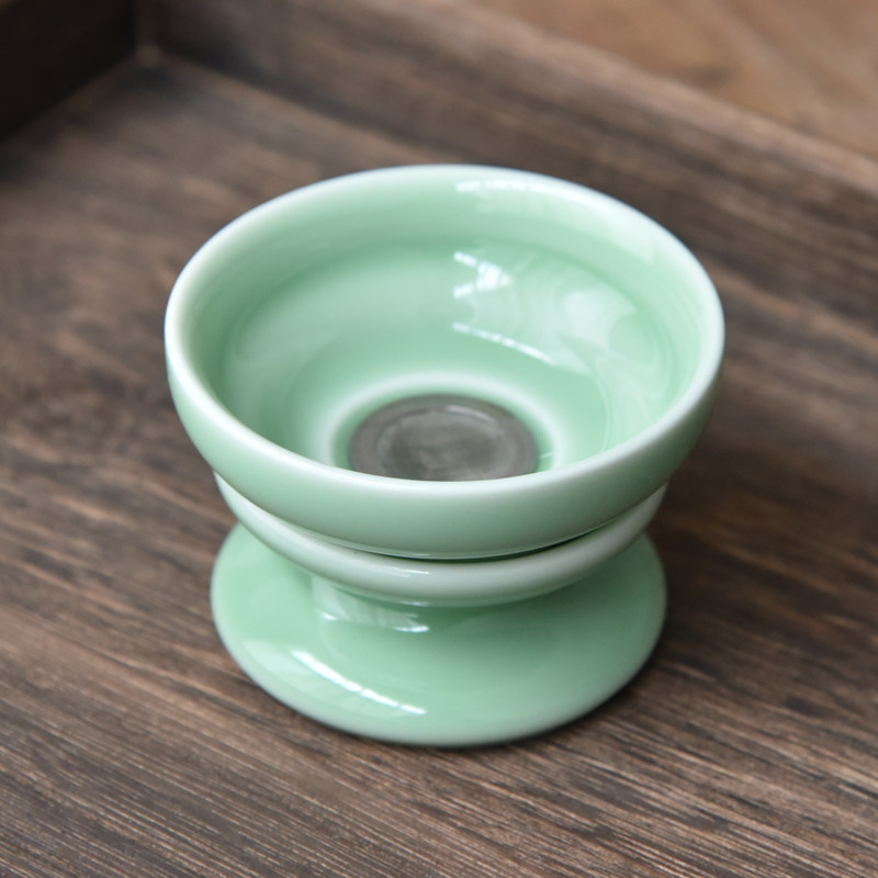 Hanqingtang Longquan Celadon Large Tea Filter Creative Ceramic Tea Leaker Japanese-style Kung Fu Tea Set Accessories Tea Filter