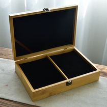 Culvert Hall Large Bamboo Seal Containing Box Vin Room Four Treasure Suit Packaging Box ink Stone Box Private Chapter and Wood Box