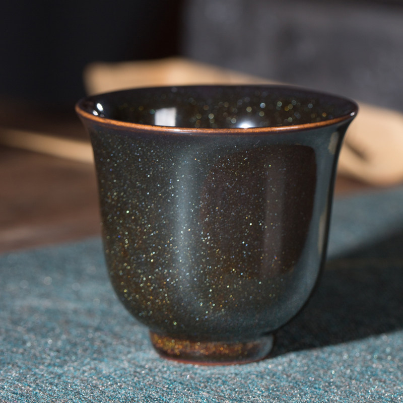 Dragon Springs Green Porcelain Crystalline Glazed bell Bell Cups Large ceramic Handmade Cup Creative Gongfu Tea Master's cup Tea brews