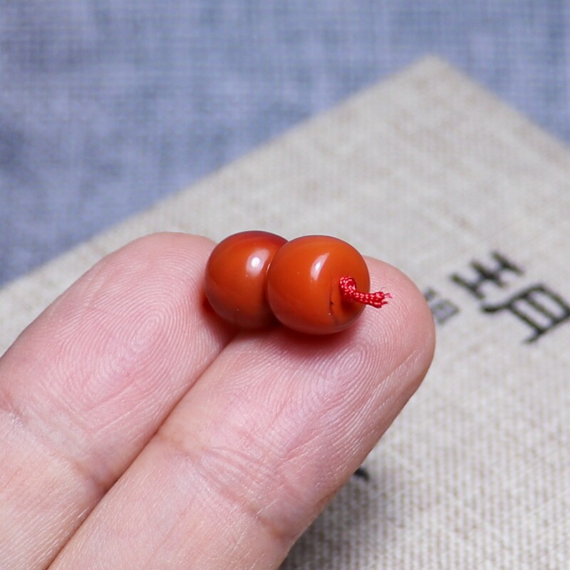DIY аксессуары 天然南红玛瑙老形珠散珠配饰川料柿子红锦红牛血红火焰纹原矿无胶
