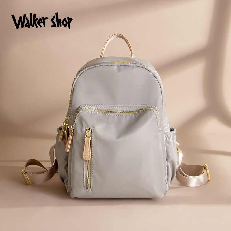 Walker Shop Light Luxury Backpack Women's Korean Style Versatile Fashionable School Bag Lightweight Simple Commuting Nylon Bag Walker Shop Light Luxury Backpack Women's Korean Style Versatile Fashionable School Bag Lightweight Simple Commuting Nylon Bag