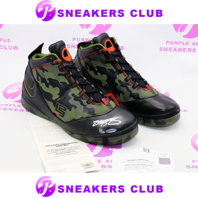 Nike Zoom Soldier 2 Camo Pe Signed by Lebron James, 10 Pairs Uda Nike Zoom Soldier 2 Camo Pe Signed by Lebron James, 10 Pairs Uda