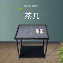 Green beauty mahjong table tea table tea water rack tea water table mahjong machine edge a few rock plates with smoke cylinder small tea table shelf